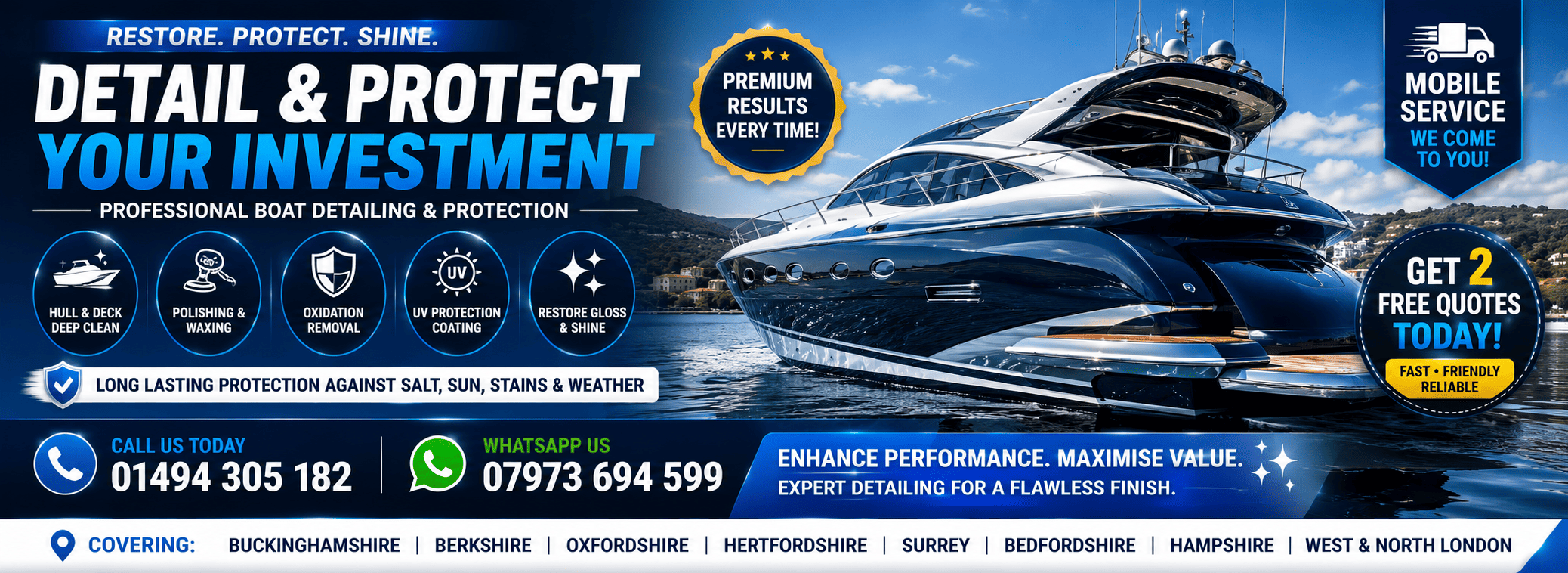 Boat Cleaning Service Bucks Beds Middx Surrey Thames River Oxon Herts Hants Berkshire Harleyford Marina Bray Marina Windsor Marina London