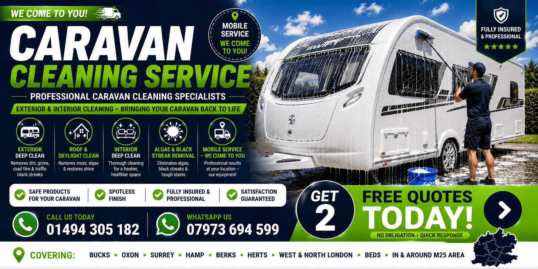 Caravan Cleaning Service Bucks Beds Middx Surrey Oxon Herts Hants Berkshire