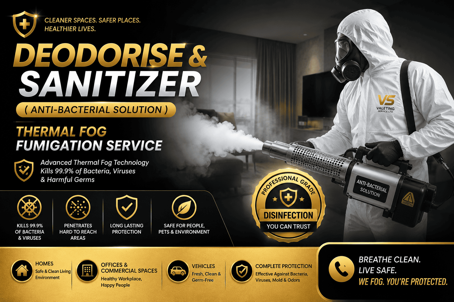 Deodorise & Sanitizer (Anti-Bacterial Solution) Thermal Fog Fumigationg Service (1)