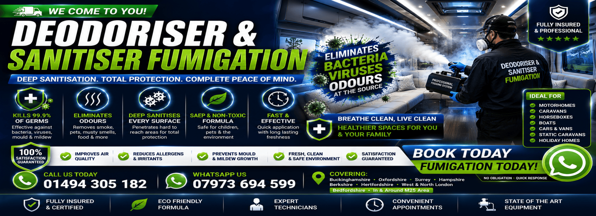 Deorderizer Fummigation Service Bucks Beds Middx Surrey Oxon Herts Hants Berkshire Hampshire London