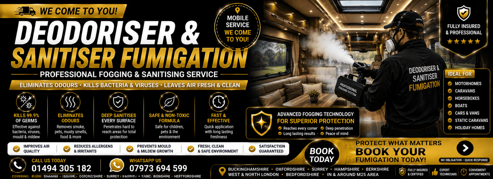 Deorderizer Fummigation Service Bucks Beds Middx Surrey Oxon Herts Hants Berkshire Hampshire