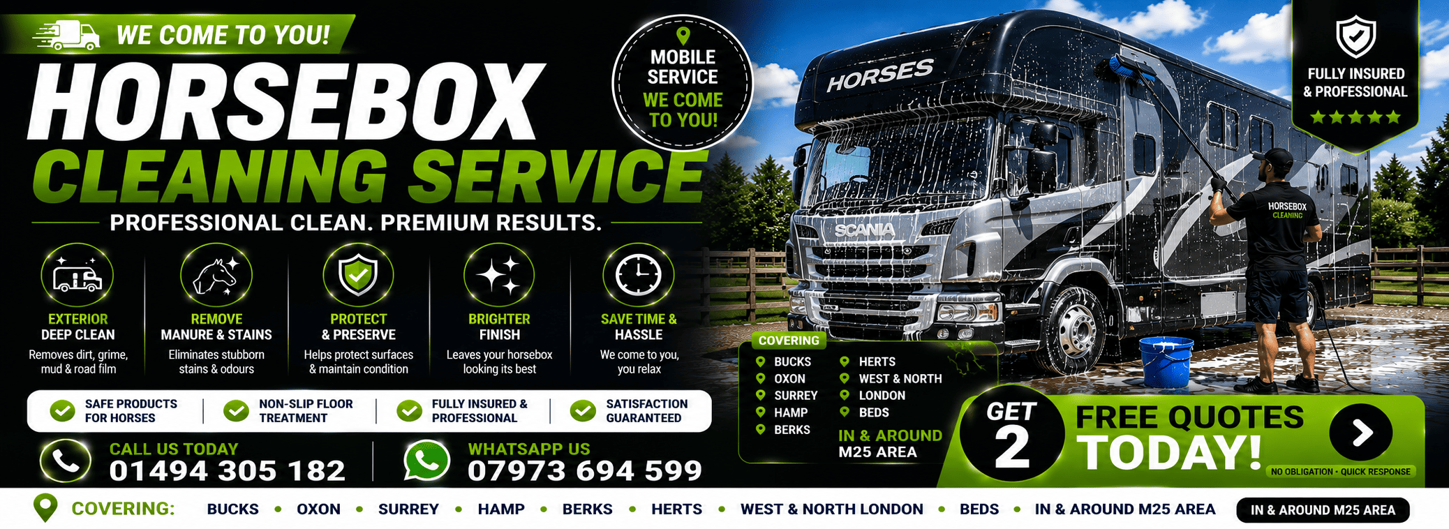 Horsebox and Stables Cleaning Service near me HIGH WYCOMBE Bucks Beds Middx Surrey Oxon Herts Hants Berkshire West London North London