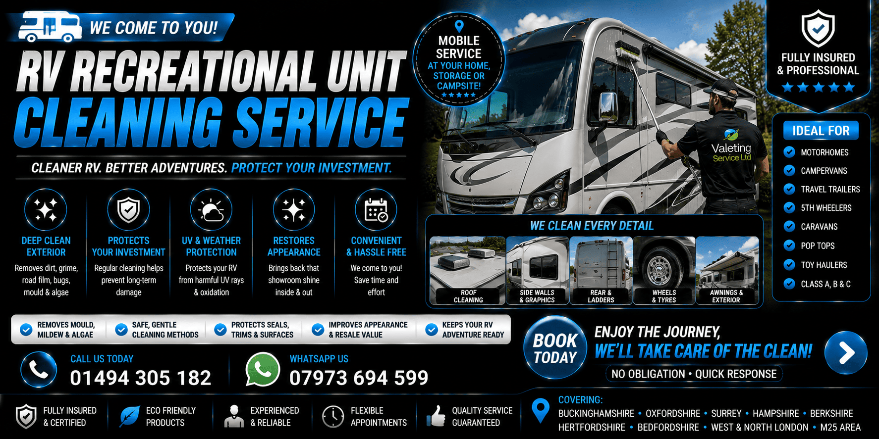 RV Unit Cleaning Service near me HIGH WYCOMBE Bucks Beds Middx Surrey Oxon Herts Hants Berkshire West London North London