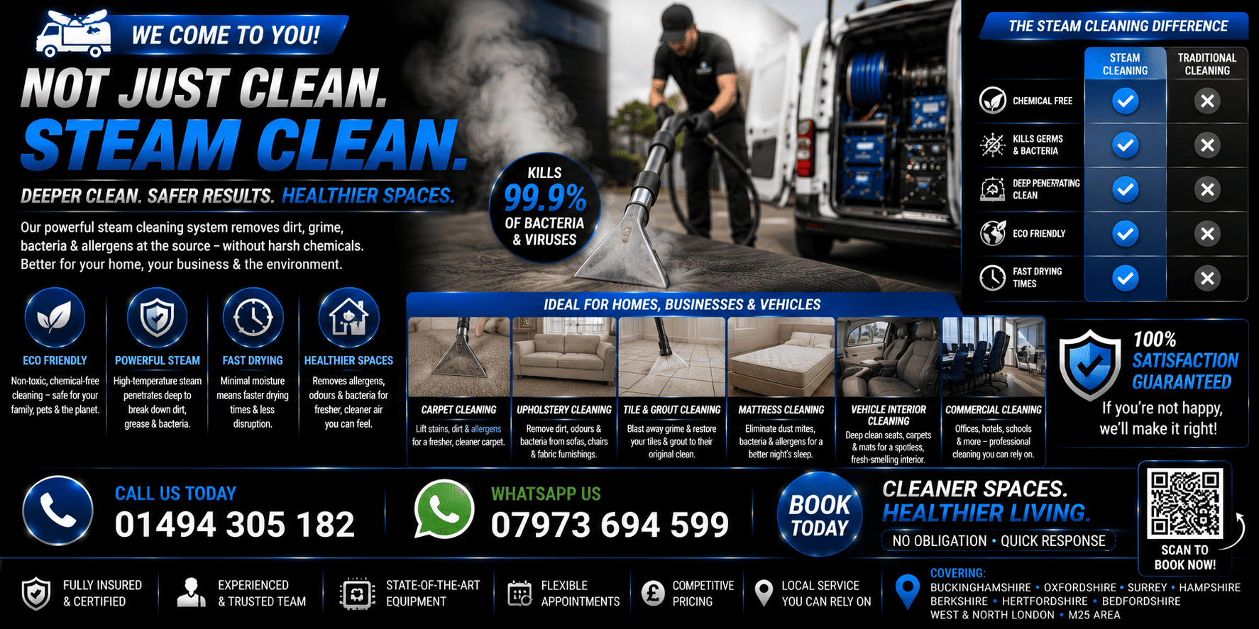 Steam Cleaning Service near me HIGH WYCOMBE Bucks Beds Middx Surrey Oxon Herts Hants Berkshire WestLondon North London