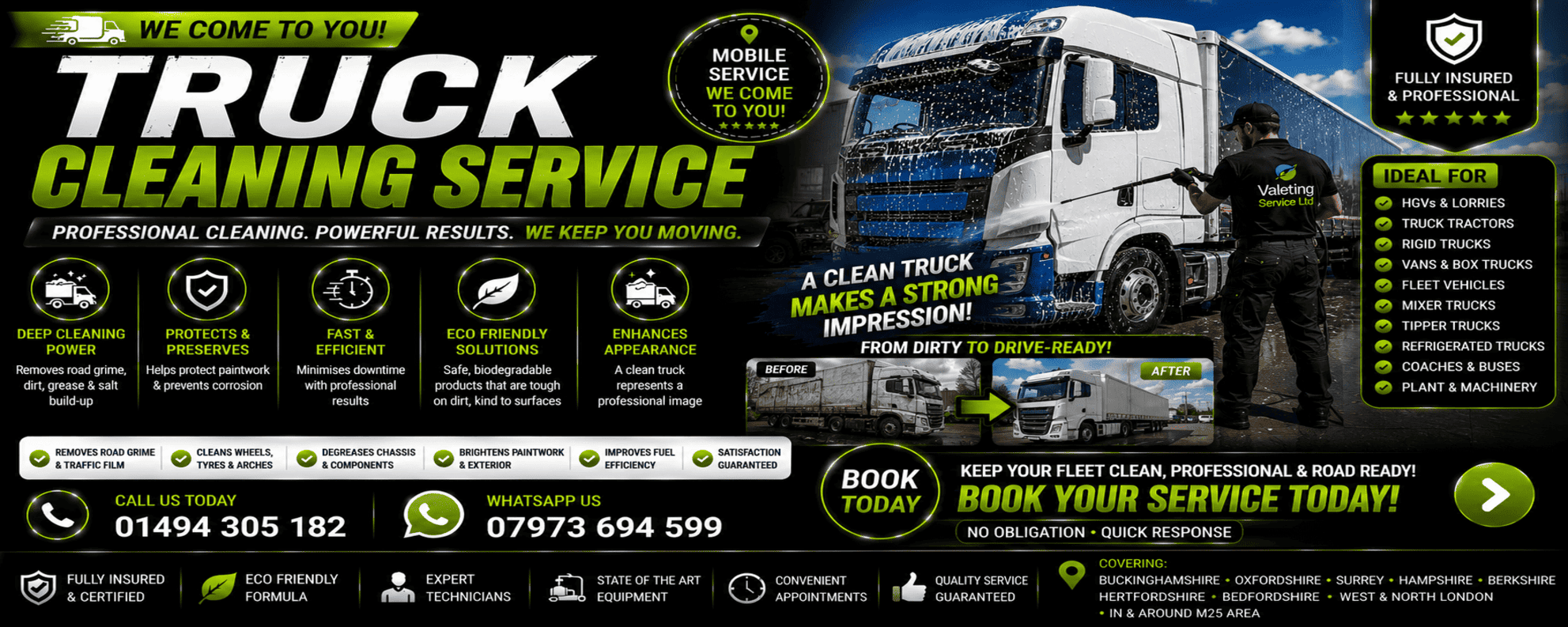 Truck Washing Service near me HIGH WYCOMBE Bucks Beds Middx Surrey Oxon Herts Hants Berkshire West London North London