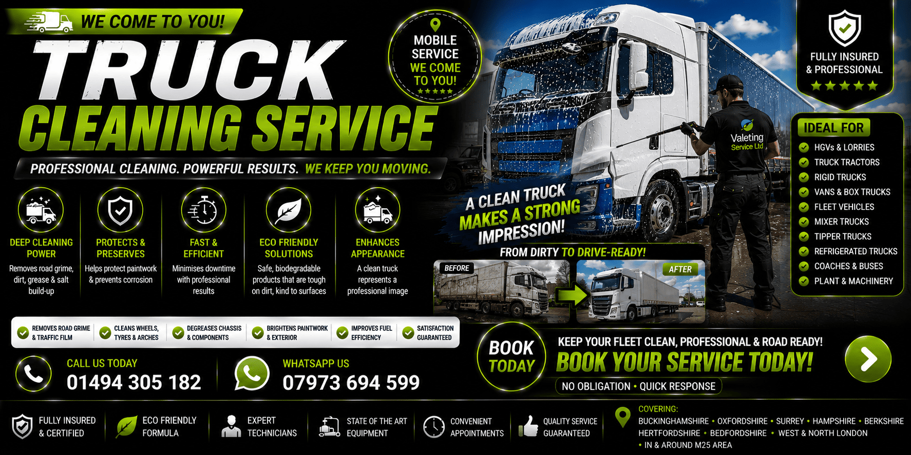 Truck Washing Service near me HIGH WYCOMBE Bucks Beds Middx Surrey Oxon Herts Hants Berkshire West London North London
